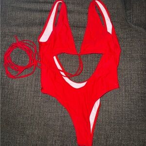 Red Women's One-Piece Swimsuit